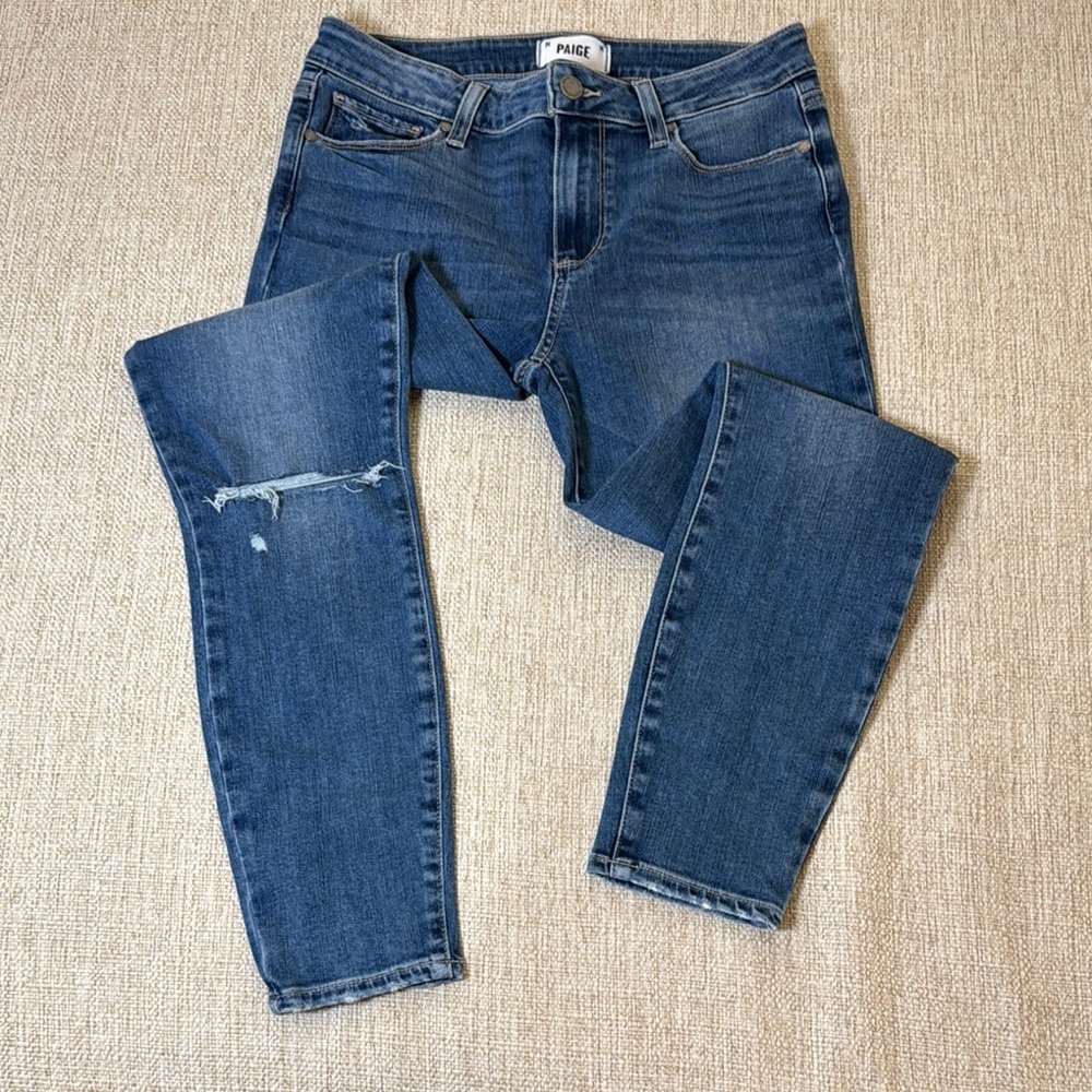 Paige Verdugo Crop Blue Jeans, Size 28